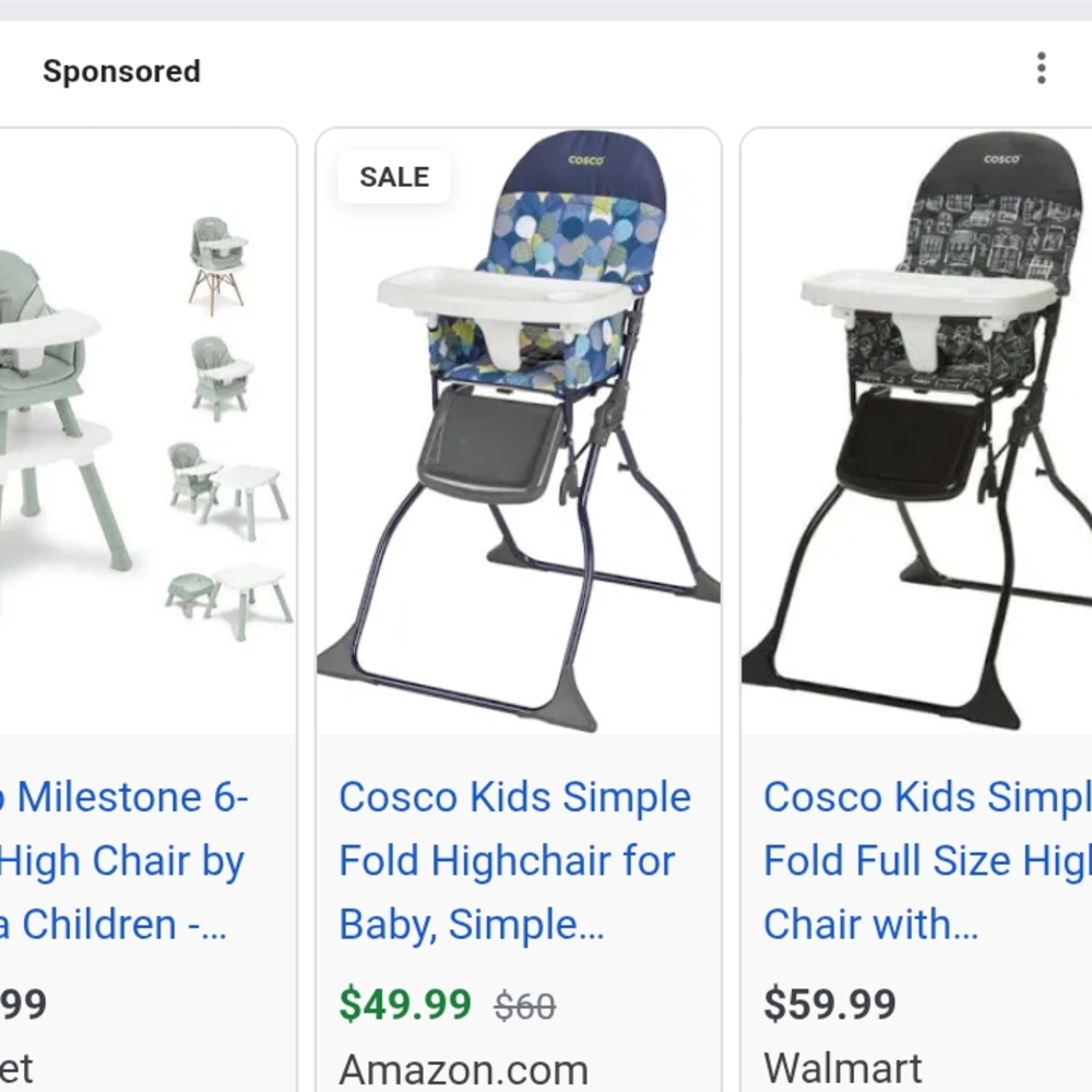 Blue, & Gray Highchair Costco Brand
